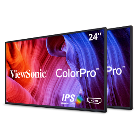 ViewSonic VP2468_H2 24-Inch Premium Dual Pack Head-Only IPS 1080p Monitors with ColorPro 100% sRGB Rec 709, 14-bit 3D LUT, Eye Care, HDMI, USB, DP