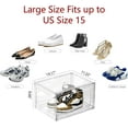 thumbnail image 3 of 12 Packs Acrylic Shoe Boxes, Clear Plastic Stackable Acrylic Sneaker Boxes, Display Case for Sneaker Fits Up to US Size 15, 3 of 7