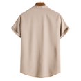 thumbnail image 3 of TAIAOJING Summer Men's Shirts Soild Color Lapel Large Size Beach Holiday Short Sleeve Button Down Blouse Shirt, 3 of 5