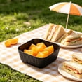 thumbnail image 5 of Square Cereal Bowl, Plastic Serving Bowl Portable for Picnic Snack Salad Dessert, Lightweight Reusable Soup Bowl for Home Camping Travel, Black, 5 of 6