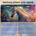 thumbnail image 3 of 1 Pcs 2D Flat License Plate Covers & Frames, A Horse Wearing a Flower For Decorative Front, Waterproof For Decoration Aluminum License Plate Covers & Frames Cover For Men Women, 12" X 6", 3 of 7