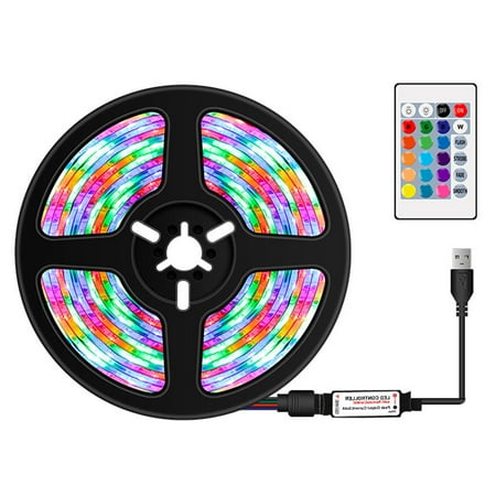 

Moyouny USB Powered Tape Lamp 5V RGB TV Black LED Light Strip Changing Lights Waterproof Light Strips With IR Remote Controller
