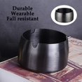 thumbnail image 5 of ZHAOCHENG Cenicero negro práctico de alta calidad de 2 piezas Cenicero grueso a prueba de viento Cenicero doméstico de acero inoxidable negro Antideslizante Portátil Resistente a caídas para interior, 5 of 5