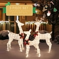 thumbnail image 6 of Walsunny 3-Piece Lighted Christmas Deer Set,Large Christmas Deer Family with 170 LED Lights for Outdoor or Indoor,White, 6 of 8