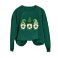 thumbnail image 4 of Up to 65 off!Lolmot St Patricks Day Sweatshirt Women Causal Fleece Lined Pullover Tops Cute Gnomes Shamrock Print Blouse Irish Festival Holiday Tee Long Sleeve Tops, 4 of 4