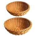 thumbnail image 5 of Cane Bread Basket Round Fruit Basket Wicker Storage Bowl Natural Woven Service Basket for Kitchen Counter Organizer Rattan Decorative Basket for Food Bread Snacks and Home Decor(Brown,10.2x10.2x3.1"), 5 of 9