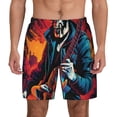 thumbnail image 2 of Picia Rock Skull Singer pattern Mens Swim Trunks with Compression Liner Stretch Beach Shorts Quick Dry with Zipper Pockets No-Chafing Board Shorts-XX-Large, 2 of 9