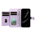 thumbnail image 6 of Allytechgroup Crossbody Wallet Case for iPhone 15 Plus, Slim PU Leather Protective Case Cover with Cash Slot, Credit Card Holder, Shock-Absorbent Bumper with Adjustable Strap, Purple, 6 of 12