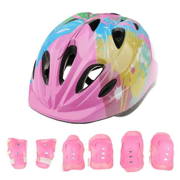 Equipo de protección para deportes al aire libre Sunnimix 7 piezas Casco ajustable Rosado