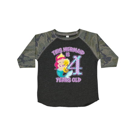 

Inktastic This Mermaid is 4 Years Old Gift Toddler Toddler Girl T-Shirt