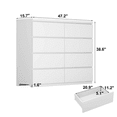 thumbnail image 4 of Hassch Dresser with 8 Storage Drawers for Bedroom, 47.2" Chest of Drawers for Living Room, Entryway, White, 4 of 8