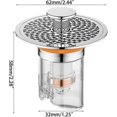 thumbnail image 2 of Bathroom Sink Plug Stopper Wash Basin Core Bounce Popup Filter Stainless Steel Shower Filter Plug Kitchen Bathtub Stop Bouncing Core Sink Stopper - CH, 2 of 5