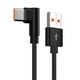 thumbnail image 1 of Cable USB C trenzado de nailon - Ángulo de 90°, carga rápida de 6 A y duradero - Cable de datos para teléfonos/tablets, 1 of 8
