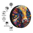 thumbnail image 4 of Rateoe Colorful Daisy Sunflower Cow Pattern Tire Cover Wheel Protectors Weatherproof Wheel Covers Universal Fit for Trailer Rv SUV Truck Camper Travel Trailers Accessories-15 inch, 4 of 6