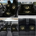 thumbnail image 2 of Yuyamidu Black Car Seat Cover Set Sun and Moon Car Floor Mats Steering Wheel Cover Seatbelt Cover Coasters Handbrake Cover Set 15 Pieces Auto Interior Accessories, 2 of 6