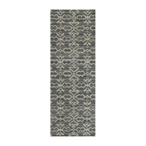 Better Homes & Gardens Gray Arcos Geo Indoor Runner Rug, 2.5' x 7'