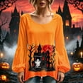 thumbnail image 7 of Sheghy Halloween Costumes for Women Dressy Tops for Women Crew Neck A-Line Button Front for Summer Orange M, 7 of 7