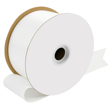 Offray Ribbon, White 2 3/4 Inch Single Face Satin Ribbon for Crafting, Sewing, Gift Wrapping, Decorating, 50 Yards, 1 Each