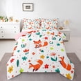 thumbnail image 1 of YST Foxes Comforter Set Cartoon Fox Bedding Sets King for Kids Teen Girls Cute Animal Print Comforter Colorful Flowers Leaves Bedding Comforter Sets Soft Lightweight All Season, 1 of 6