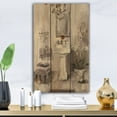 thumbnail image 2 of Designart 'French Bathroom Vintage II' Traditional Bathroom Print on Natural Pine Wood, 2 of 3