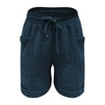 thumbnail image 4 of Seductiva Blue Clothing Shorts for Women Womens Shorts Loose Comfy Drawstring Lounge Shorts with Pockets Shorts for Women Casual Summer, 4 of 5