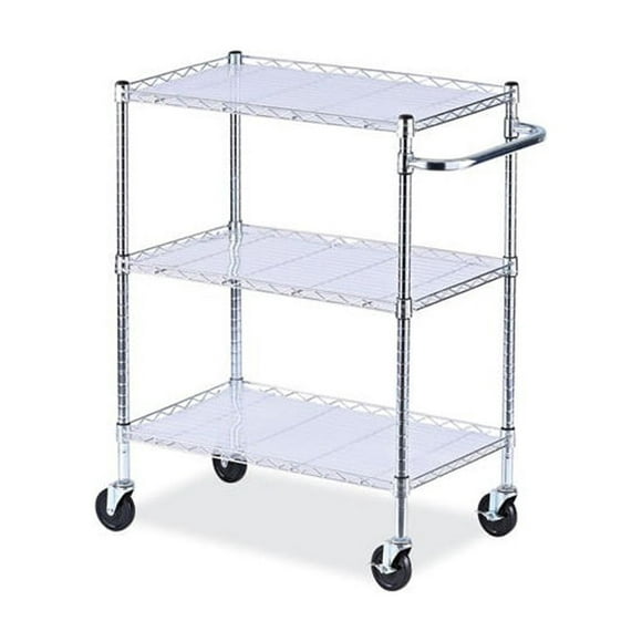 Alera 3-Shelf Wire Cart with Liners, 34.5w x 18d x 40h, Silver, 600-lb Capacity -ALESW333018SR