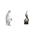 thumbnail image 1 of Escultura de pingüino,Escultura de pingüino para decoración nórdica del hogar,Escultura abstracta de fuego,Estatua de arte abstracto para decoración del hogar,Escultura de fuego, 1 of 8