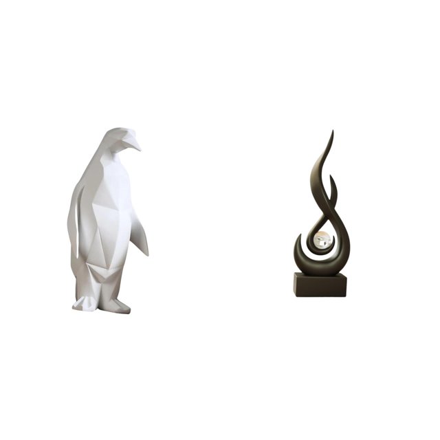 Escultura de pingüino,Escultura de pingüino para decoración nórdica del hogar,Escultura abstracta de fuego,Estatua de arte abstracto para decoración del hogar,Escultura de fuego