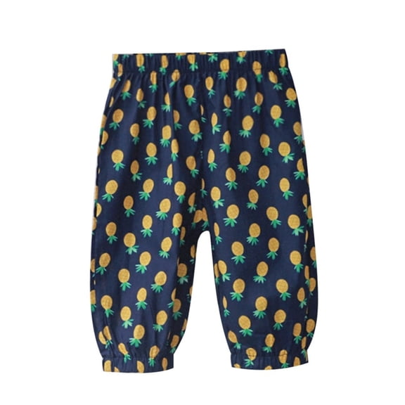 XBASW Baby Toddler Cotton Harem Pants for Girls Boys Summer Print Bloomers Elastic Waist Joggers Trousers for 6M-4T