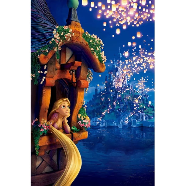 Pintura de diamante 5D DIY Taladro redondo completo Rapunzel Kit Decoración del hogar Arte Artesanía Hugtrwg Para estrenar
