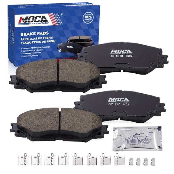 MOCA AUTOPARTS D1210 4x Front Ceramic Brake Pads Fit for 2009-2019 Toyota Corolla 1.8L & 2008-2015 Scion xB 2.4L & 2010-2012 Lexus HS250h 2.4L