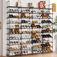 thumbnail image 6 of CREATIVE HOBBIES 10-Tier Shoe Rack, Storage Storage Organizer, Holds up to 80 Pairs, Metal Frame, Non-Woven Fabric, for Living Room, Hallway, 67"D x 11.75"W x 68.25"H, Black, 6 of 7