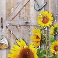 thumbnail image 5 of Rustic Spring Summer Sunflowers Butterfly Shower Curtain for Bathroom, Wooden Board Western Barn Door Farmhouse Bath Curtain, Fabric Vintage Daisy Floral Botanical Decor Curtain with Hooks 72X84IN, 5 of 6