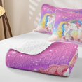 thumbnail image 4 of Erosebridal Kawaii Unicorn Kids Quilt Full,Dreamy Princess Style Full Bedspread Sets For Girls,3pcs, 4 of 7