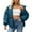 r-34Blue1, variant on Females Winter Coat Solid Color Petite Warm Thickened Down Alternative Filled With Stand Collar Fashionable For Daily Casual Street Style Lovely Vacation Jacket