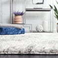 thumbnail image 4 of SAFAVIEH Lindsay Laird Abstract Polyester Shag Runner Rug, Ivory/Grey, 2'2" x 8', 4 of 7