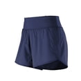 thumbnail image 4 of La yoga pone en cortocircuito a las mujeres que ejecutan los pantalones cortos Ropa deportiva de secado rápido, azul marino, L AweSitey AP001149-11B, 4 of 7
