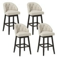 thumbnail image 1 of Gymax Mid Century Upholstered Bar Stools Set of 4 31'' Swivel Bar Height Bar Stools with Button-tufted Back, 1 of 8