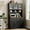 black, variant on Danolapsi Pantry Cabinet with Charging Station, Tall Kitchen Pantry Storage Cabinet with Hutch,70.8 Inch Kitchen Cabinet with 30mm Thickened Countertop, Fluted Glass Doors, for Dining Room