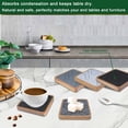 thumbnail image 4 of 5 Pack Coasters for Drinks Absorbent,  Square Wood Coasters with Felt Pads, Drink Coasters for Coffee Tabletop Protection, Non-Slip, Non-Stick, Suit for Kinds of Cups 4.1 inch Gray, 4 of 6