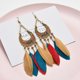 thumbnail image 5 of Pendientes de plumas de moda lunar, joyería 2 piezas, 5 of 5