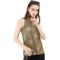 thumbnail image 1 of Camiseta Sin Mangas Allegra K Con chaleco Brillante Metálico Oro oscuro L, 1 of 6