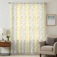 thumbnail image 3 of Yellow Grey Botanical Sheer Curtains 54 Inch Length, Light Filtering Voile Curtain Panel, Pastoral Spring Summer Leaf Aesthetics Rod Pocket Drapes Window Treatments for Living Room Bedroom 52"x54", 3 of 9
