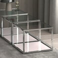 thumbnail image 2 of Contemporary Metal and Glass Small Square Coffee Table Silver, 2 of 8