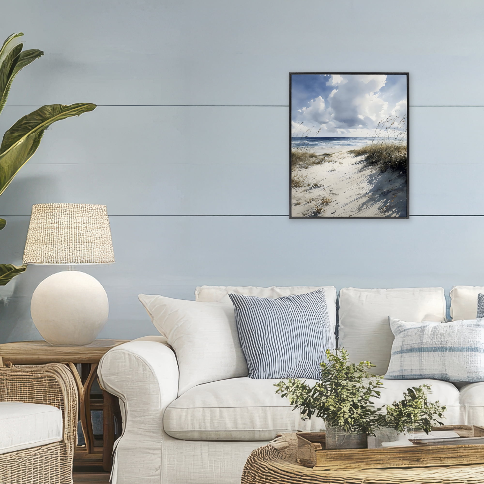 Stupell Industries Dune Beach at Midday Black Framed Giclee Art, design by Franklyn Gregory
