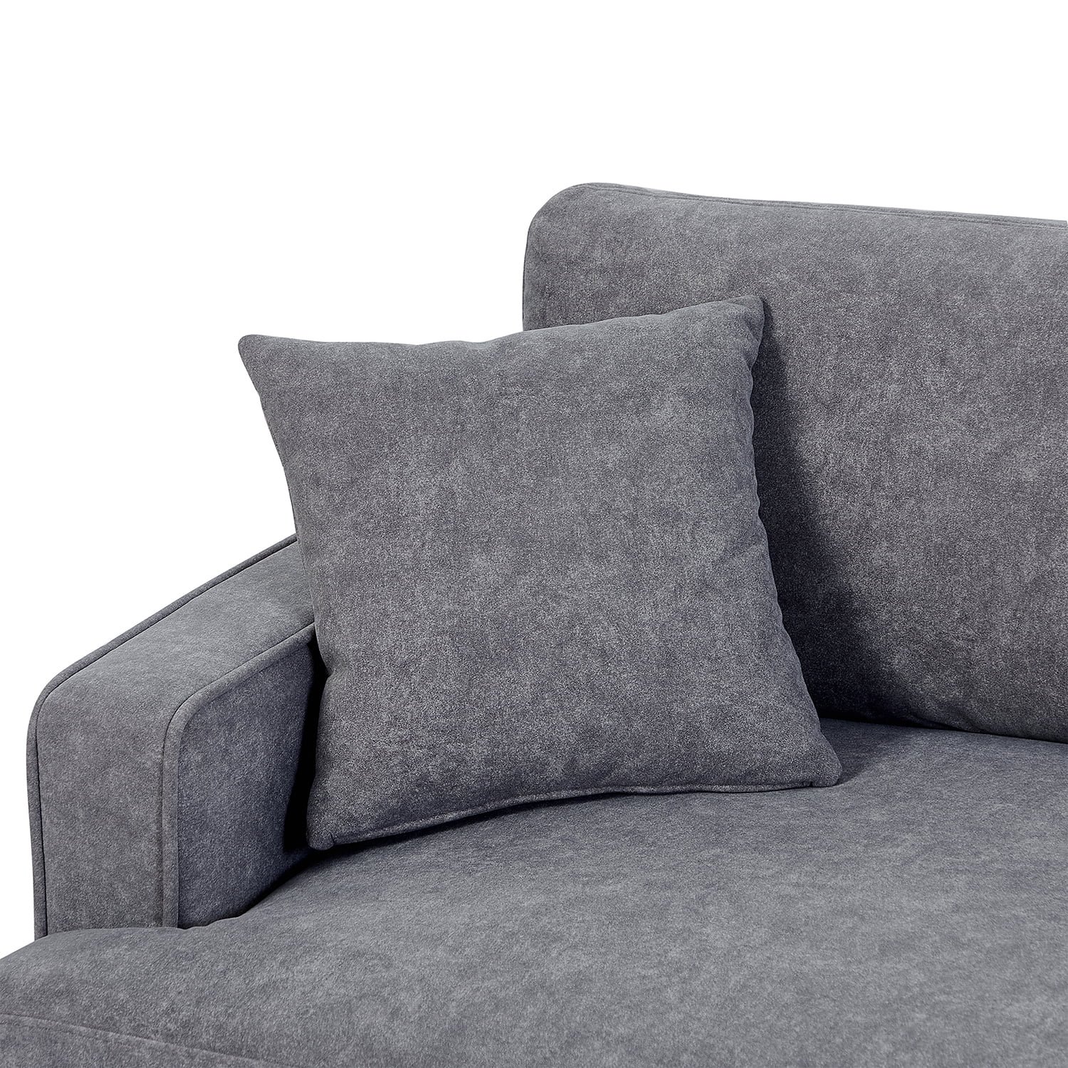Kadyn Upholstered Modern Loveseat Sofa, Couches with Metal Legs and 2 Pillows, Sofa Couches for Small Spaces, Grey