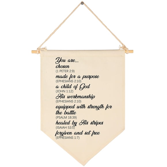 Banner FYSIA Christian para Fiesta de Bienvenida al Bebé en Lienzo Beige 39x28 cm