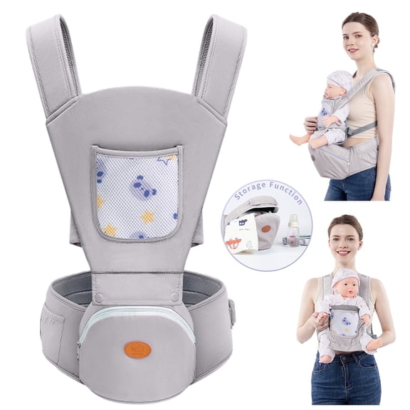 Lvelia Baby Carrier,6-in-1 Baby Carrier Newborn to Toddler, Adjustable Detachable Infant Baby Hip Seat Carrier for 7-44lbs, All Seasons, Perfect for Shopping Travelling