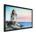 thumbnail image 2 of Designart 'A Lighthouse On A Rock Shore At Dawn' Nautical & Coastal Framed Art Print, 2 of 4