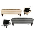 thumbnail image 2 of MJL Furniture Designs Brooke 10-button Tufted Upholstered Long Storage Bench Ottoman, 2 of 5